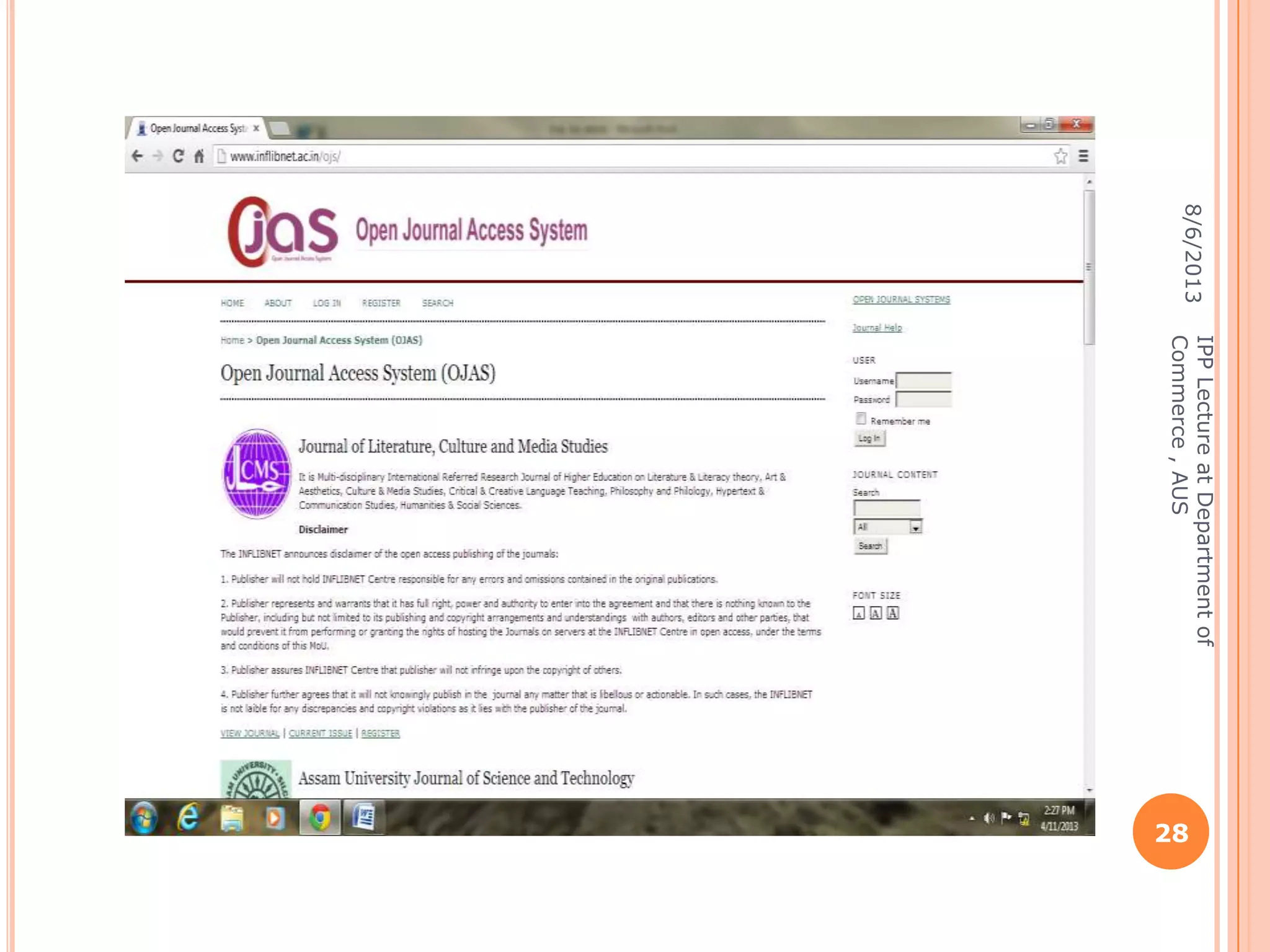 8/6/2013
IPPLectureatDepartmentof
Commerce,AUS
28
 