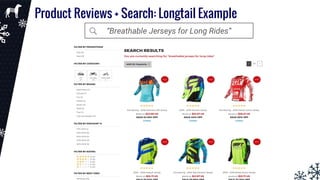 21
“Breathable Jerseys for Long Rides”
Product Reviews + Search: Longtail Example
 