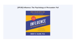 [EPUB] Influence: The Psychology of Persuasion Full
 