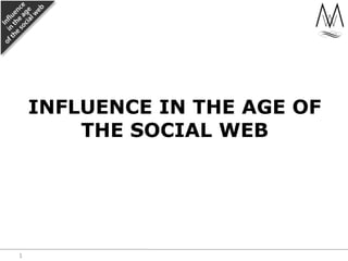 Influence in the age of the social Web 1 