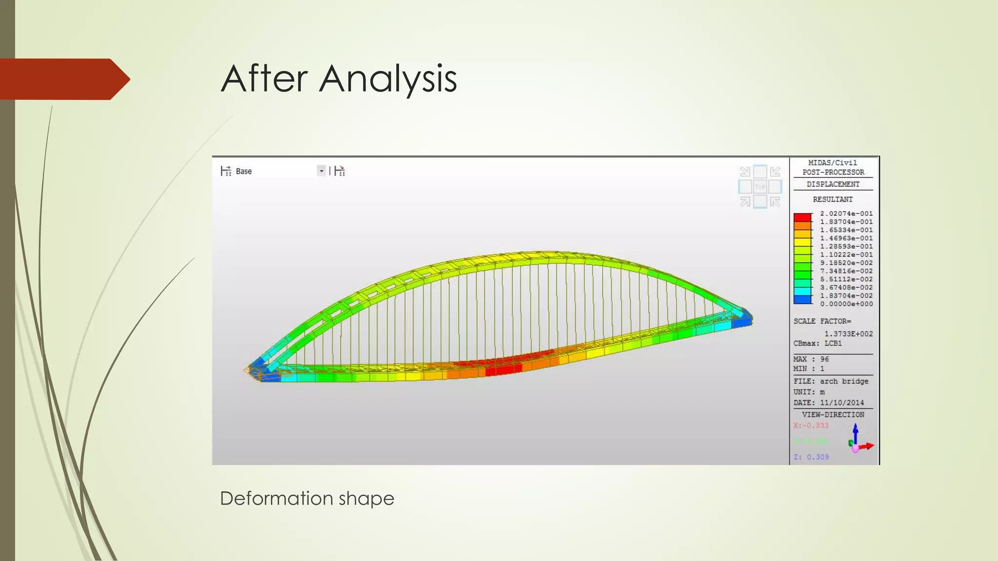 After Analysis 
Deformation shape 
 