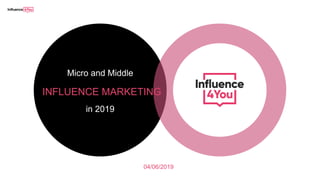 04/06/2019
Micro and Middle
INFLUENCE MARKETING
in 2019
 