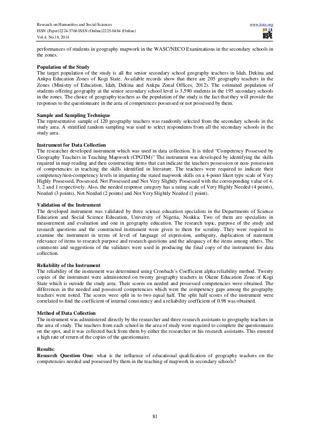 Influence of area of specialization and years of teaching experience