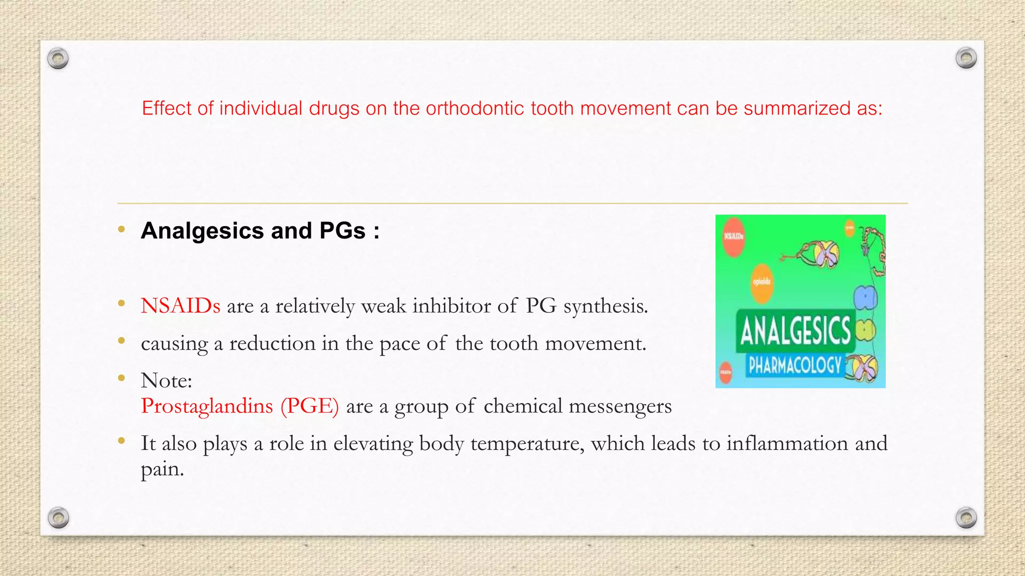 Influence of Drugs on Orthodontic Tooth Movement | PPTX