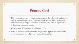 Influence of Drugs on Orthodontic Tooth Movement | PPTX