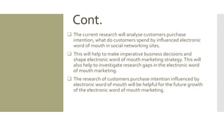 Influence of electronic word of mouth on Consumers Purchase Intention ...