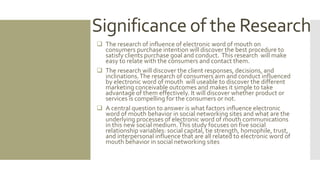 Influence of electronic word of mouth on Consumers Purchase Intention ...