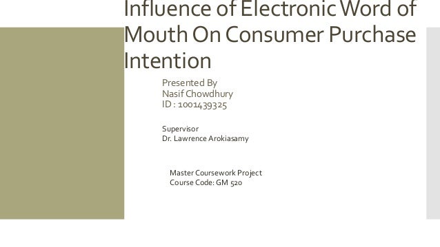 influence of electronic word of mouth on consumers purchase intention intention to purchase