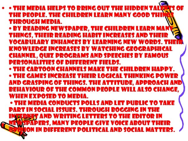 Essay on role of media