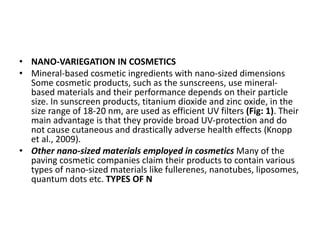 Influence of nanotechnology in cosmetology | PPTX