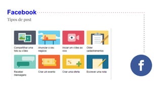 Facebook
Tipos de post
 