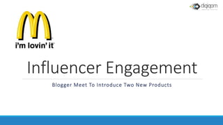 Influencer Engagement
Blogger Meet To Introduce Two New Products
 
