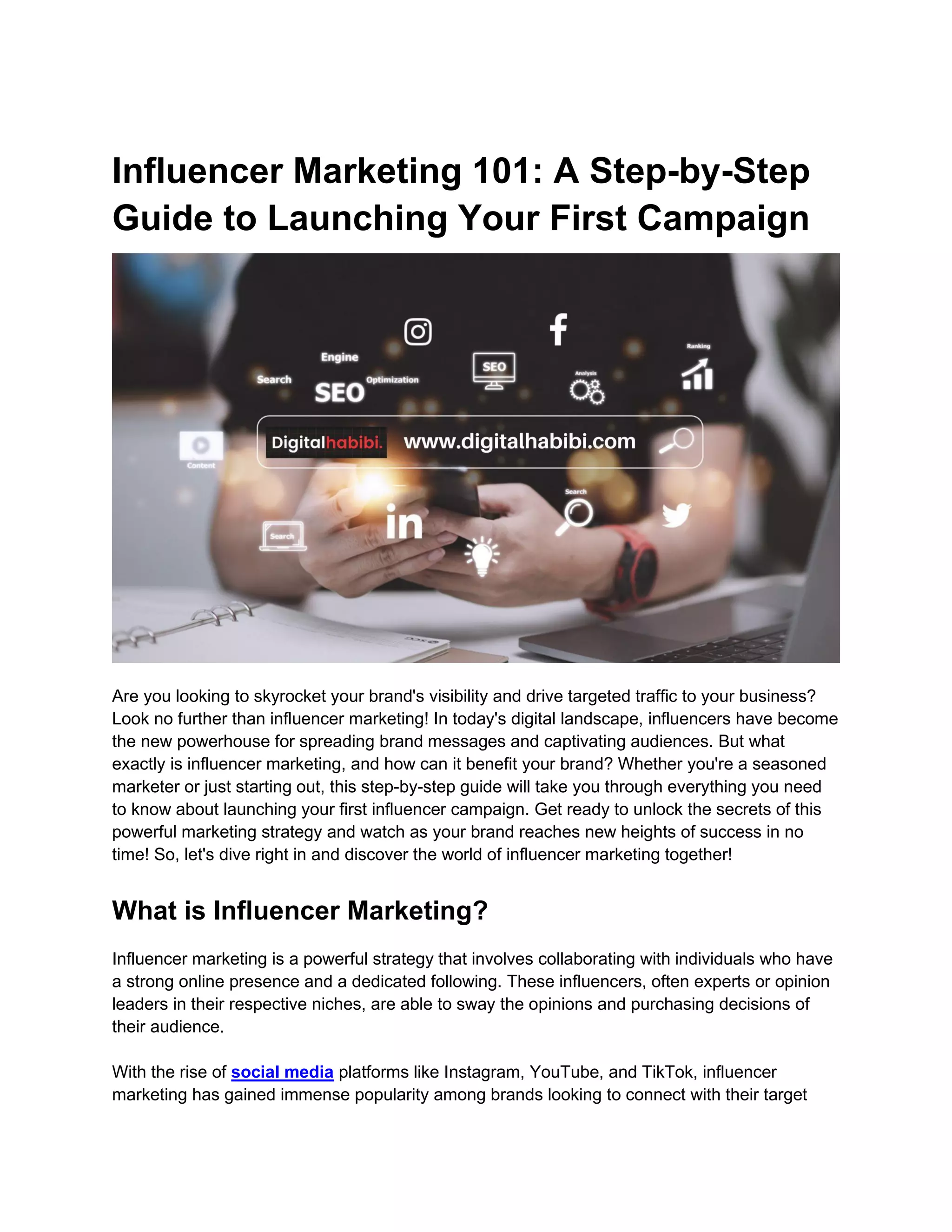 Influencer Marketing 101 A Step-by-Step Guide to Launching Your First ...