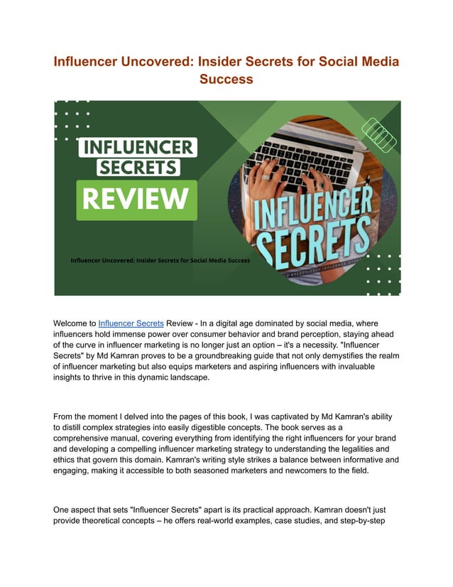 Influencer Uncovered Insider Secrets for Social Media Success.pdf