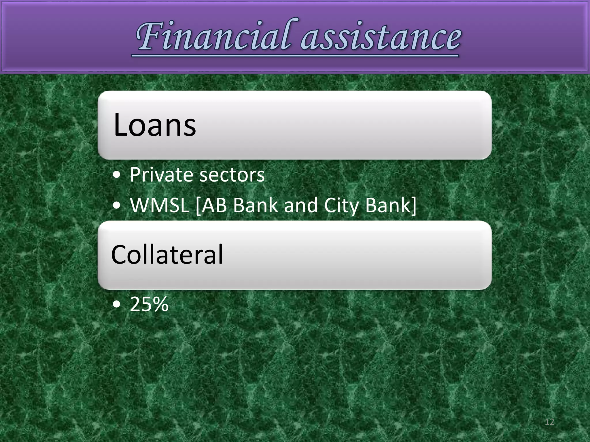 Financial assistance12