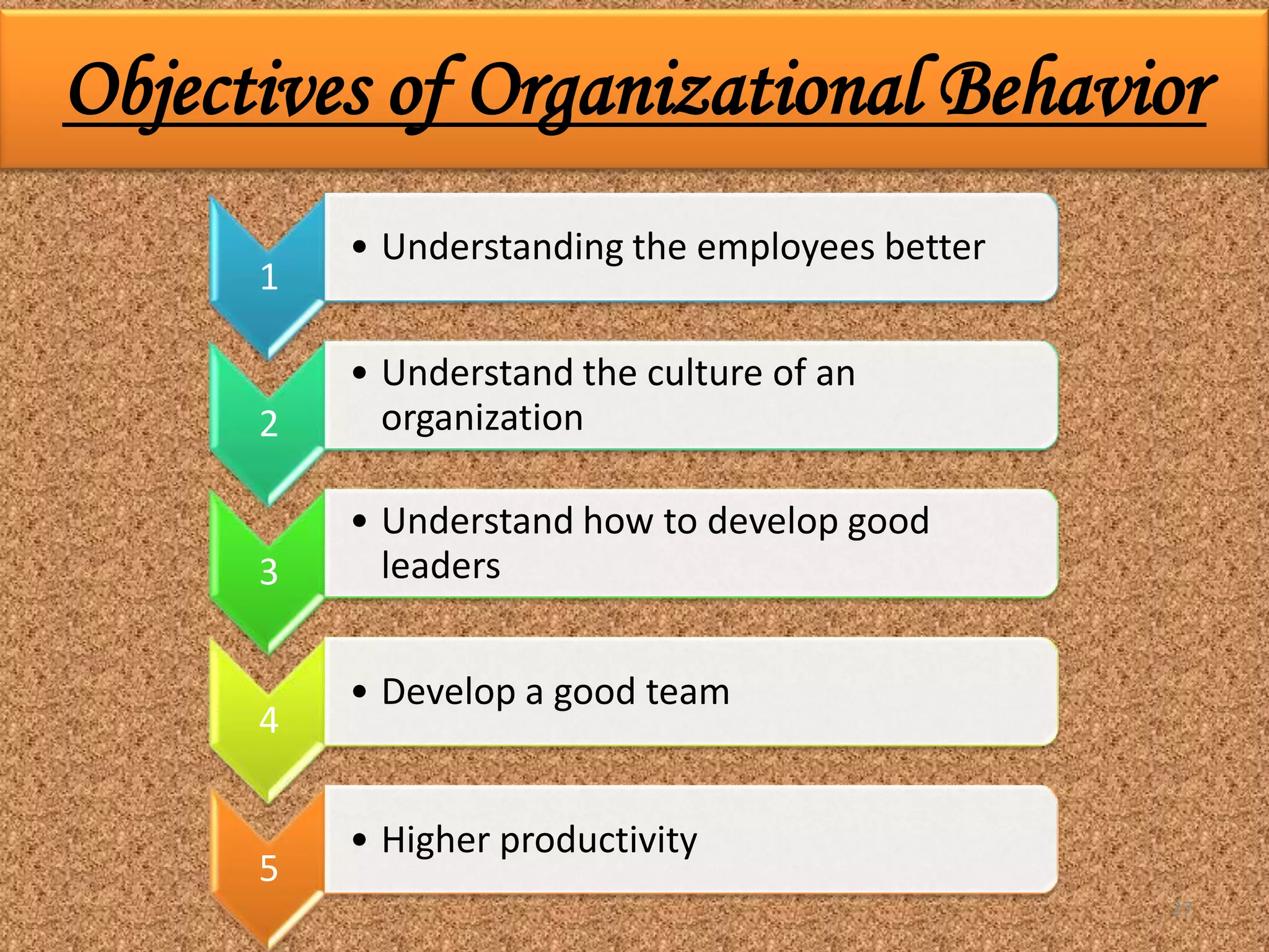 Objectives of Organizational Behavior27