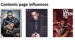 Contents page influences 
 