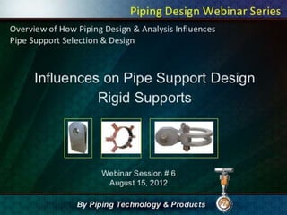 Influences on pipe support design rigid supports