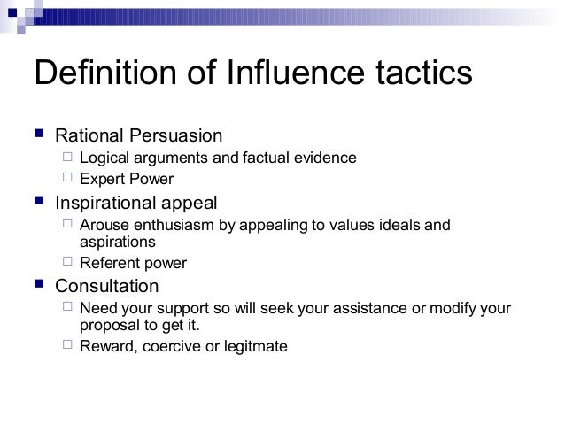 Influence tactics