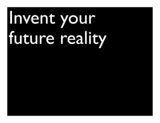 Invent your
future reality
 