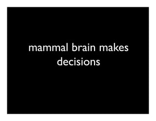 mammal brain makes
    decisions
 