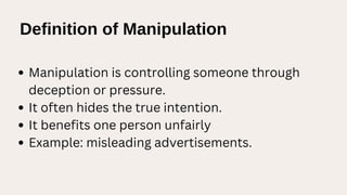 Understanding Ethical Influence vs Manipulation in Everyday Life and ...