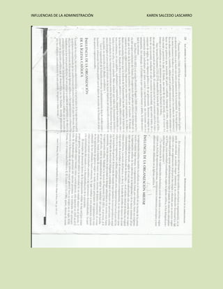 INFLUENCIAS DE LA ADMINISTRACIÓN

KAREN SALCEDO LASCARRO

 