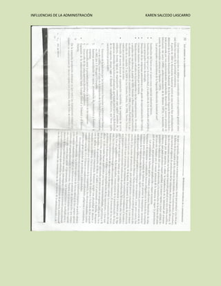 INFLUENCIAS DE LA ADMINISTRACIÓN

KAREN SALCEDO LASCARRO

 
