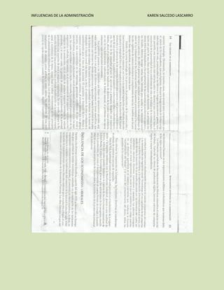 INFLUENCIAS DE LA ADMINISTRACIÓN

KAREN SALCEDO LASCARRO

 