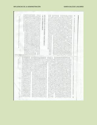 INFLUENCIAS DE LA ADMINISTRACIÓN

KAREN SALCEDO LASCARRO

 
