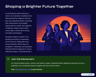 Influential Women Magazine: Shaping the Future of Women in Business | PDF