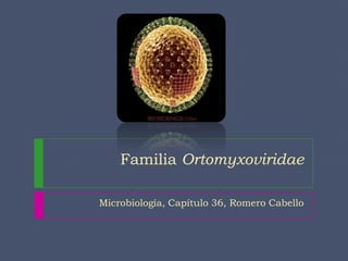 Familia Ortomyxoviridae

Microbiología, Capítulo 36, Romero Cabello
 
