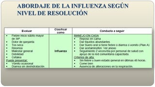 ABORDAJE DE LA INFLUENZA SEGÚN
NIVEL DE RESOLUCIÓN
 