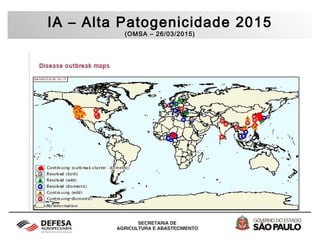 IA – Alta Patogenicidade 2015
(OMSA – 26/03/2015)
 