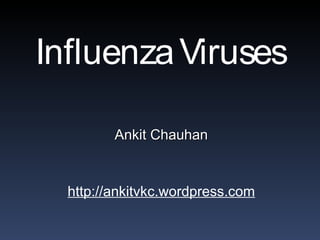 Influenza Viruses

         Ankit Chauhan


  http://ankitvkc.wordpress.com
 