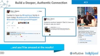 13
#CX	
  Build	
  a	
  Deeper,	
  Authen)c	
  Connec)on	
  
…and	
  you’ll	
  be	
  amazed	
  at	
  the	
  results!	
  
 