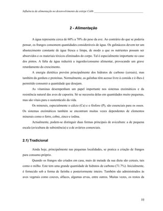 Influência da Alimentação no Desenvolvimento de Cobb