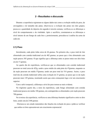 Influência da Alimentação no Desenvolvimento de Cobb