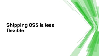 Shipping OSS is less
flexible
 