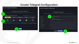 © 2020 InfluxData. All rights reserved.23
Create Telegraf Configuration
1
2
3
4
5
 