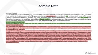 © 2020 InfluxData. All rights reserved.63
Sample Data
mem,host=influxdays
available=735477760i,inactive=167567360i,page_tables=4345856i,sreclaimable=22962176i,committed_as=402309120i,slab=46772224i,vmalloc_total=35184
372087808i,cached=243228672i,high_free=0i,huge_page_size=2097152i,huge_pages_total=0i,write_back=0i,total=1013886976i,dirty=0i,free=645414912i,lo
w_total=0i,sunreclaim=23810048i,swap_cached=0i,huge_pages_free=0i,low_free=0i,shared=13058048i,swap_total=0i,used=123125760i,used_percent=12.1
43933487118785,buffered=2117632i,vmalloc_used=6332416i,available_percent=72.54040908007482,high_total=0i,vmalloc_chunk=35184362651648i,active
=113328128i,commit_limit=506941440i,mapped=40271872i,swap_free=0i,write_back_tmp=0i 1602630666000000000
net,host=influxdays,interface=ens5
packets_recv=11760i,err_in=0i,err_out=0i,drop_in=0i,drop_out=0i,bytes_sent=1730127i,bytes_recv=1082190i,packets_sent=10073i 1602630666000000000
net,host=influxdays,interface=all
icmp_outechos=0i,icmp_inechoreps=0i,tcp_rtoalgorithm=1i,tcp_insegs=9422i,ip_inunknownprotos=0i,ip_indiscards=0i,ip_reasmreqds=0i,icmp_outdestunreac
hs=2i,icmpmsg_outtype3=2i,icmp_outaddrmasks=0i,icmp_outredirects=0i,icmp_indestunreachs=3i,icmp_incsumerrors=0i,udp_incsumerrors=0i,ip_inhdrerrors
=0i,ip_reasmoks=0i,tcp_maxconn=-
1i,udp_sndbuferrors=0i,tcp_incsumerrors=0i,tcp_estabresets=21i,udplite_rcvbuferrors=0i,ip_reasmtimeout=0i,icmp_outerrors=0i,icmp_intimeexcds=0i,udplite_
sndbuferrors=0i,icmpmsg_intype3=3i,tcp_activeopens=188i,tcp_rtomax=120000i,udp_outdatagrams=991i,udplite_incsumerrors=0i,ip_fragcreates=0i,ip_frago
ks=0i,icmp_inerrors=0i,tcp_rtomin=200i,udp_rcvbuferrors=0i,udp_noports=2i,ip_inaddrerrors=0i,ip_reasmfails=0i,ip_forwarding=2i,icmp_outechoreps=0i,icmp
_intimestamps=0i,icmp_outmsgs=2i,tcp_outrsts=141i,udp_indatagrams=932i,ip_inreceives=10233i,ip_outdiscards=0i,icmp_intimestampreps=0i,icmp_outtime
stamps=0i,icmp_outsrcquenchs=0i,tcp_passiveopens=269i,tcp_currestab=1i,udplite_indatagrams=0i,ip_outnoroutes=16i,icmp_outtimestampreps=0i,icmp_out
parmprobs=0i,icmp_inaddrmasks=0i,icmp_outaddrmaskreps=0i,icmp_inparmprobs=0i,ip_defaultttl=64i,ip_outrequests=8367i,icmp_inredirects=0i,icmp_insrcq
uenchs=0i,icmp_outtimeexcds=0i,icmp_inmsgs=3i,icmp_inaddrmaskreps=0i,ip_forwdatagrams=0i,ip_fragfails=0i,icmp_inechos=0i,tcp_inerrs=0i,tcp_attemptfai
ls=175i,tcp_outsegs=7517i,udplite_inerrors=0i,udplite_noports=0i,ip_indelivers=10227i,tcp_retranssegs=118i,udp_inerrors=0i,udplite_outdatagrams=0i
1602630666000000000
 