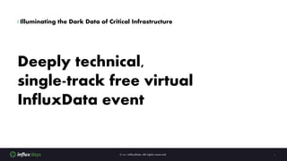 | Illuminating the Dark Data of Critical Infrastructure
Deeply technical,
single-track free virtual
InfluxData event
 