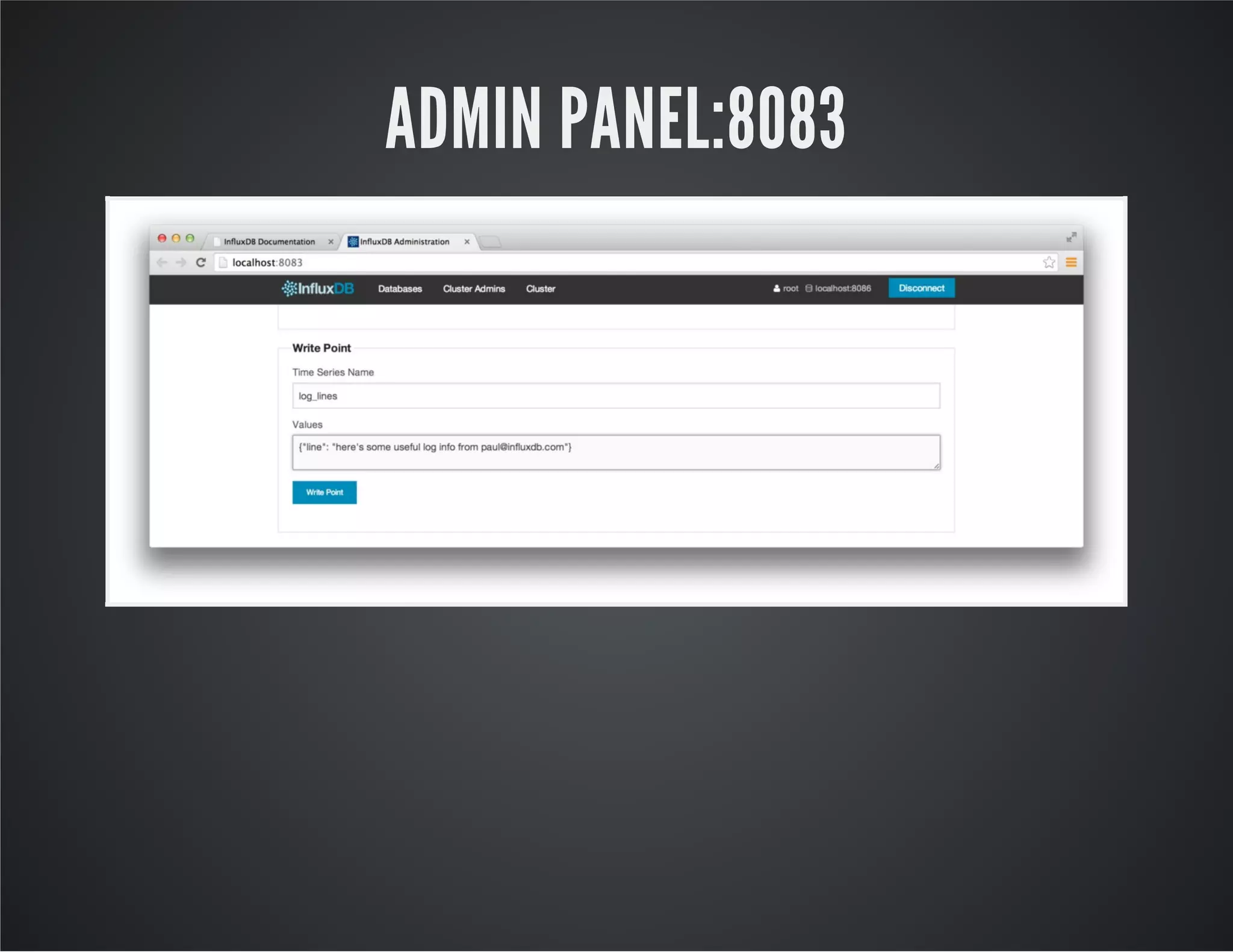 ADMIN PANEL:8083 