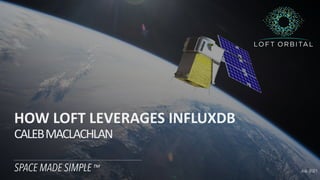 July 2021
SPACE MADE SIMPLE™
HOW LOFT LEVERAGES INFLUXDB
CALEBMACLACHLAN
 
