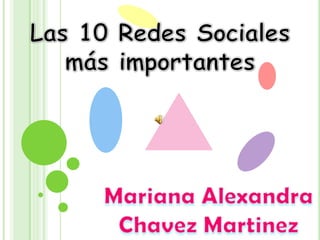 Las 10 Redes Sociales más importantes Mariana Alexandra Chavez Martinez 