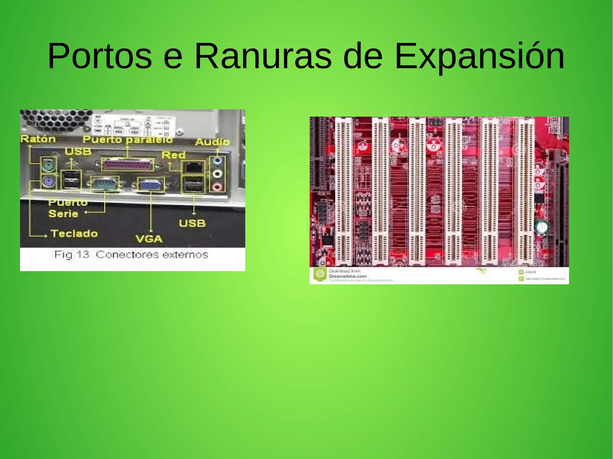 Portos e Ranuras de Expansión
 