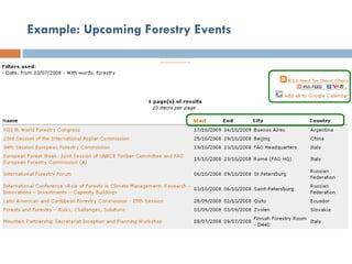 Example: Upcoming Forestry Events 