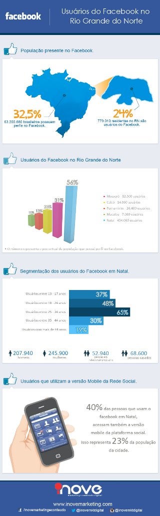 Infográfico sobre a população do RN no Facebook (Dez/12)