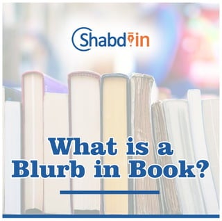 What is a blurb in Books?