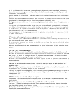 Info manual testing questions | PDF